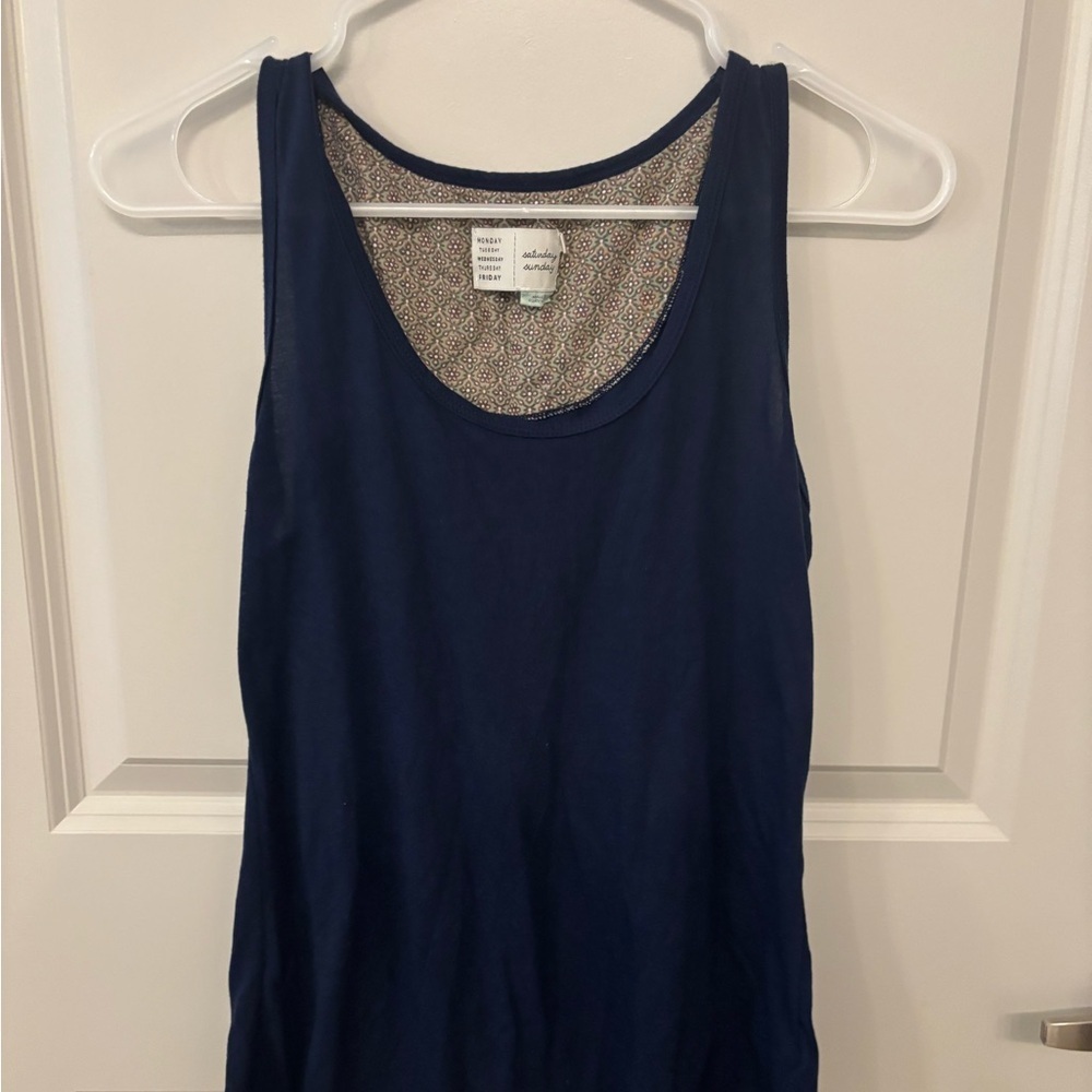 Anthropologie Saturday Sunday navy blue basic tank top size S